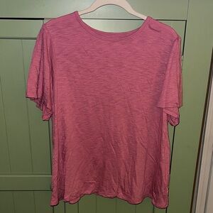 Old Navy Pink Short Sleeve T-Shirt With Flutter Sleeves